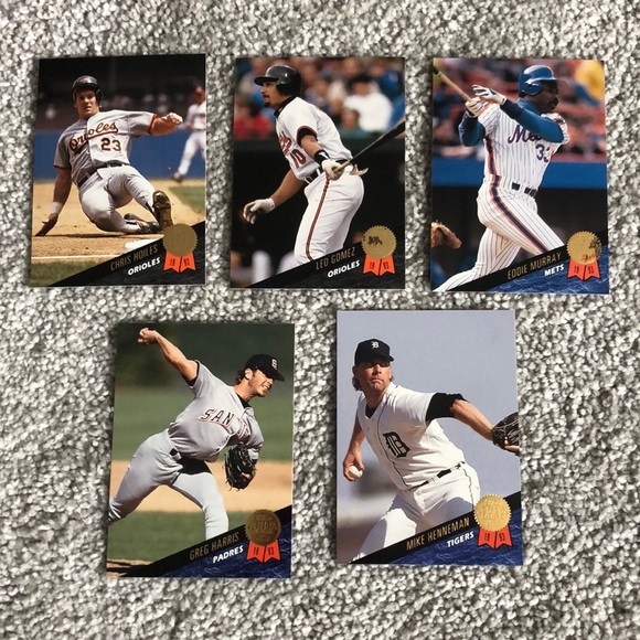 💕5 1993 leaf baseball cards - Picture 1 of 2